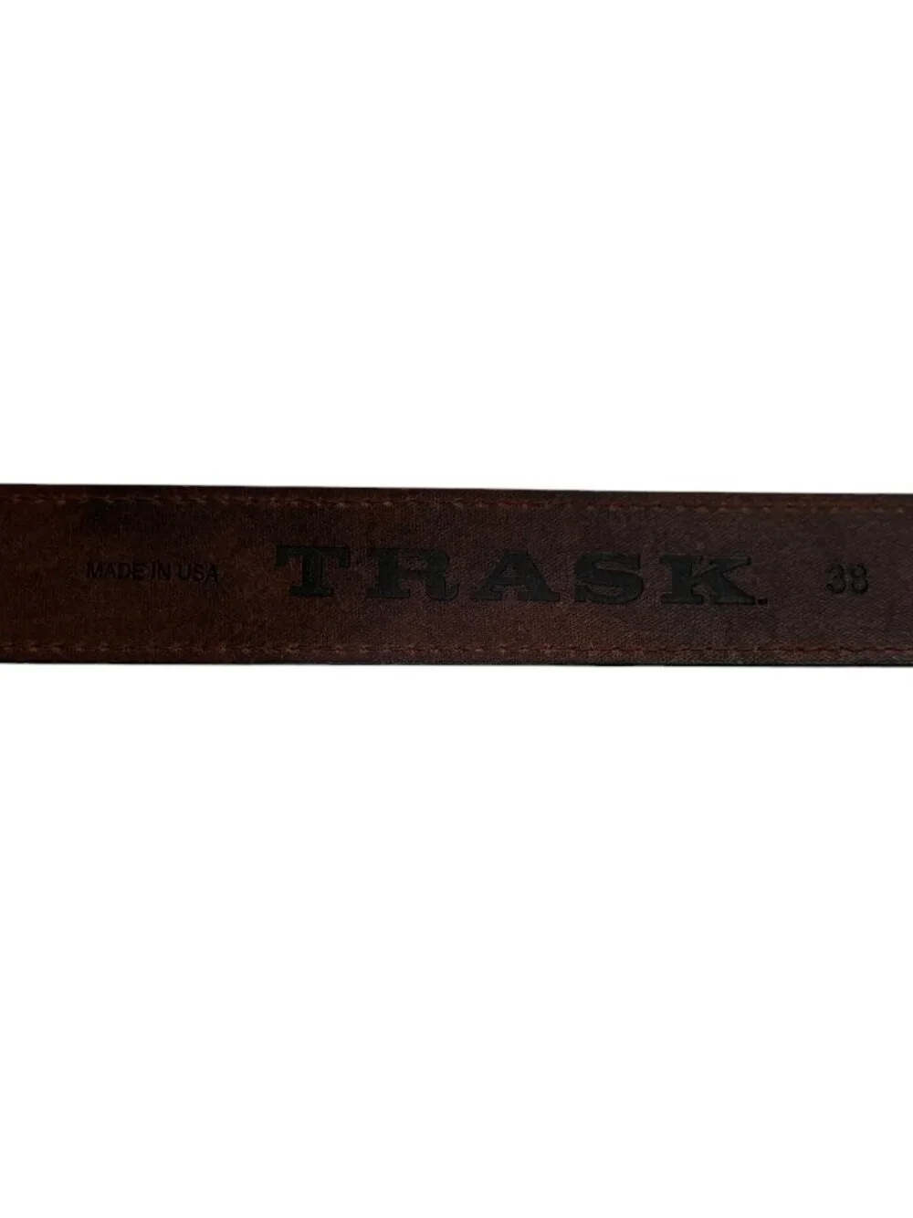Trask Leather Belt Style 32-1643 Brown Size 38 Made in the USA NWT